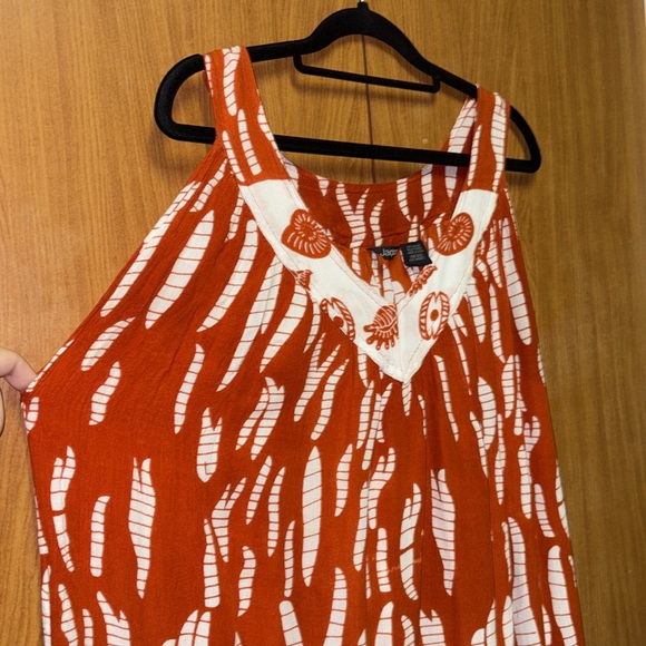 Jackpot Flowy V-Neck Dress - Burnt Orange - Size OS - Picture 7 of 10